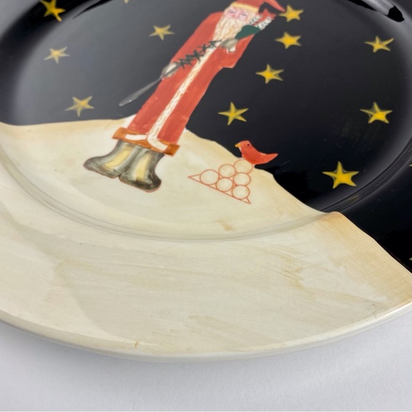 Certified International Midnight Santa 13" ceramic charger platter, Becca Barton - Picture 3 of 7
